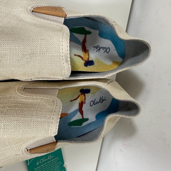 NWT OLUKAI Women's Kaula Pa'a Kapa Linen Espadrilles - 9.5 - Tapa - Picture 9 of 11